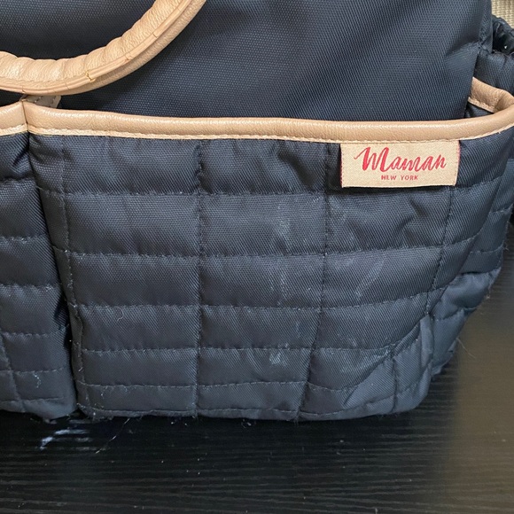 Maman New York Black Quilted Tote Baby Bag with Tan Straps - Picture 13 of 14